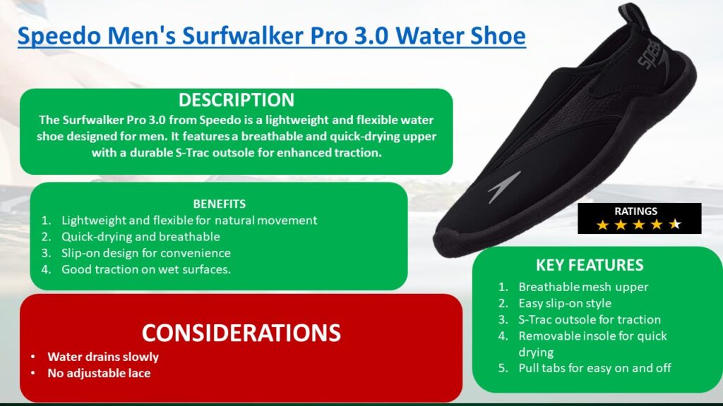 Best Water Shoes For Water Parks Speedo Men's surfwalker pro 3.0 water shoes