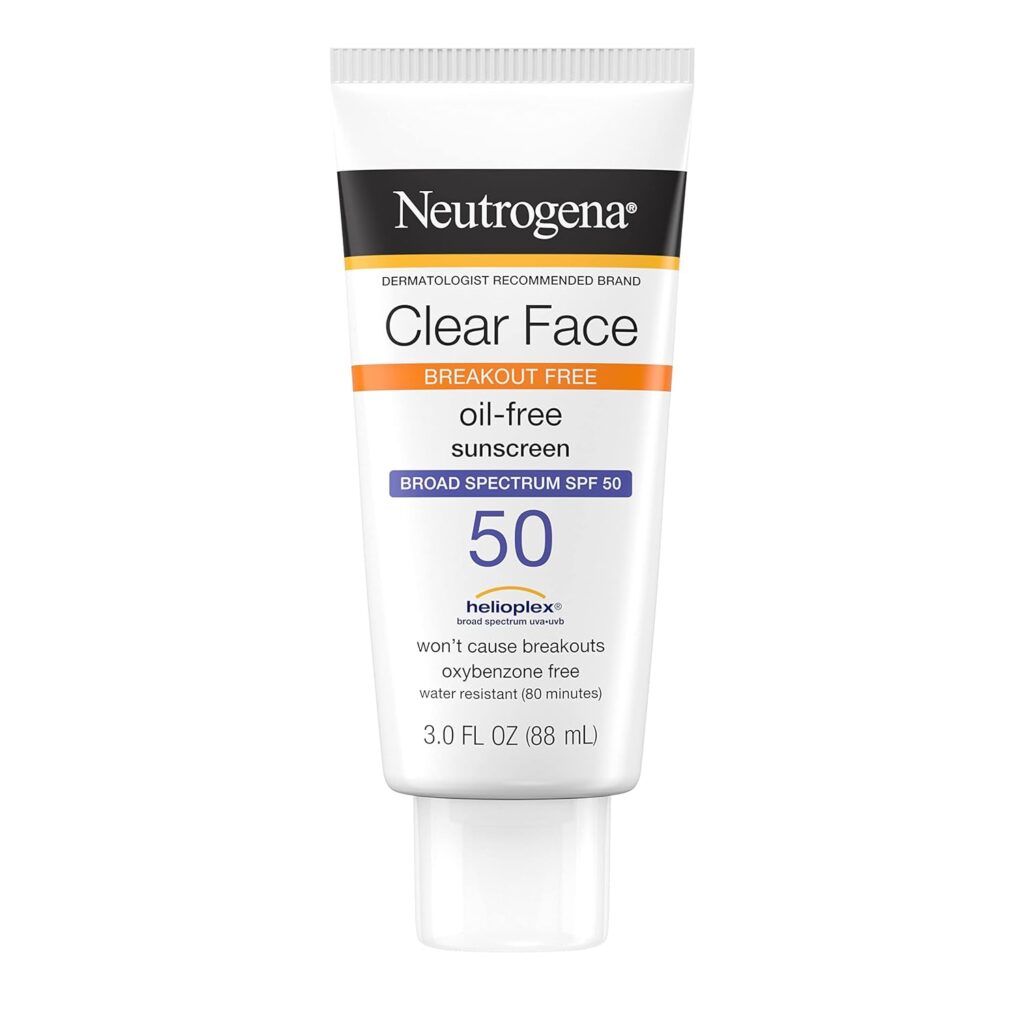 Neutrogena Clear Face Liquid Lotion Sunscreen for Acne-Prone Skin, Broad Spectrum SPF 50 UVA/UVB Protection Can Sunscreen Prevent Tanning 