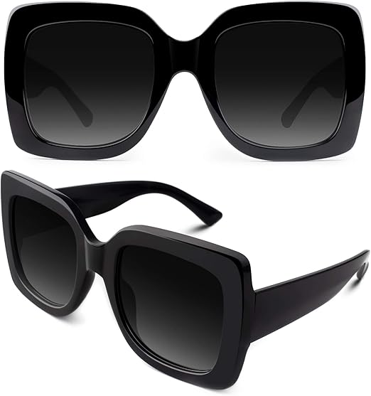GQUEEN Oversized Square Frame Sunglasses Womens
