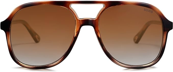 Retro Polarized Aviator Sunglasses for Women Men