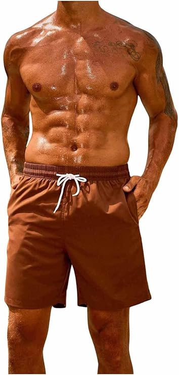 Men Brown And Tan Bikini With Matching Bucket Hat