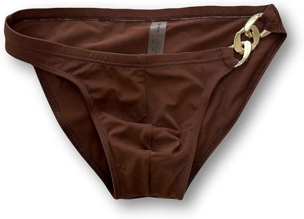 Men Brown And Tan Bikini With Matching Bucket Hat