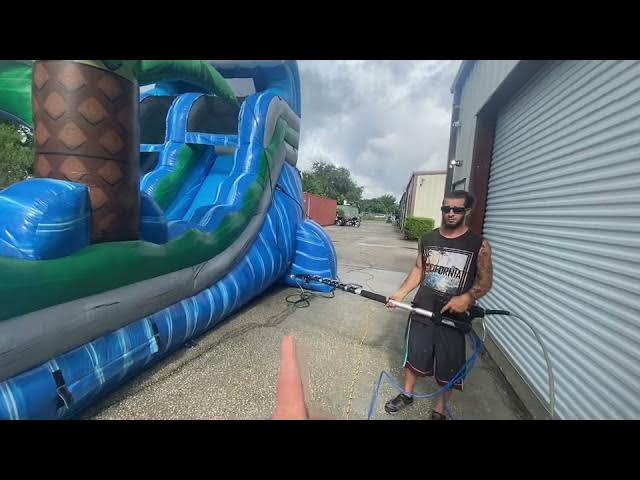 how to clean an inflatable water slide 