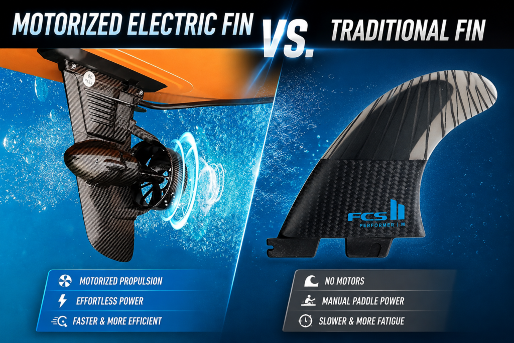 Motorized Electric Fin vs. Traditional Fin